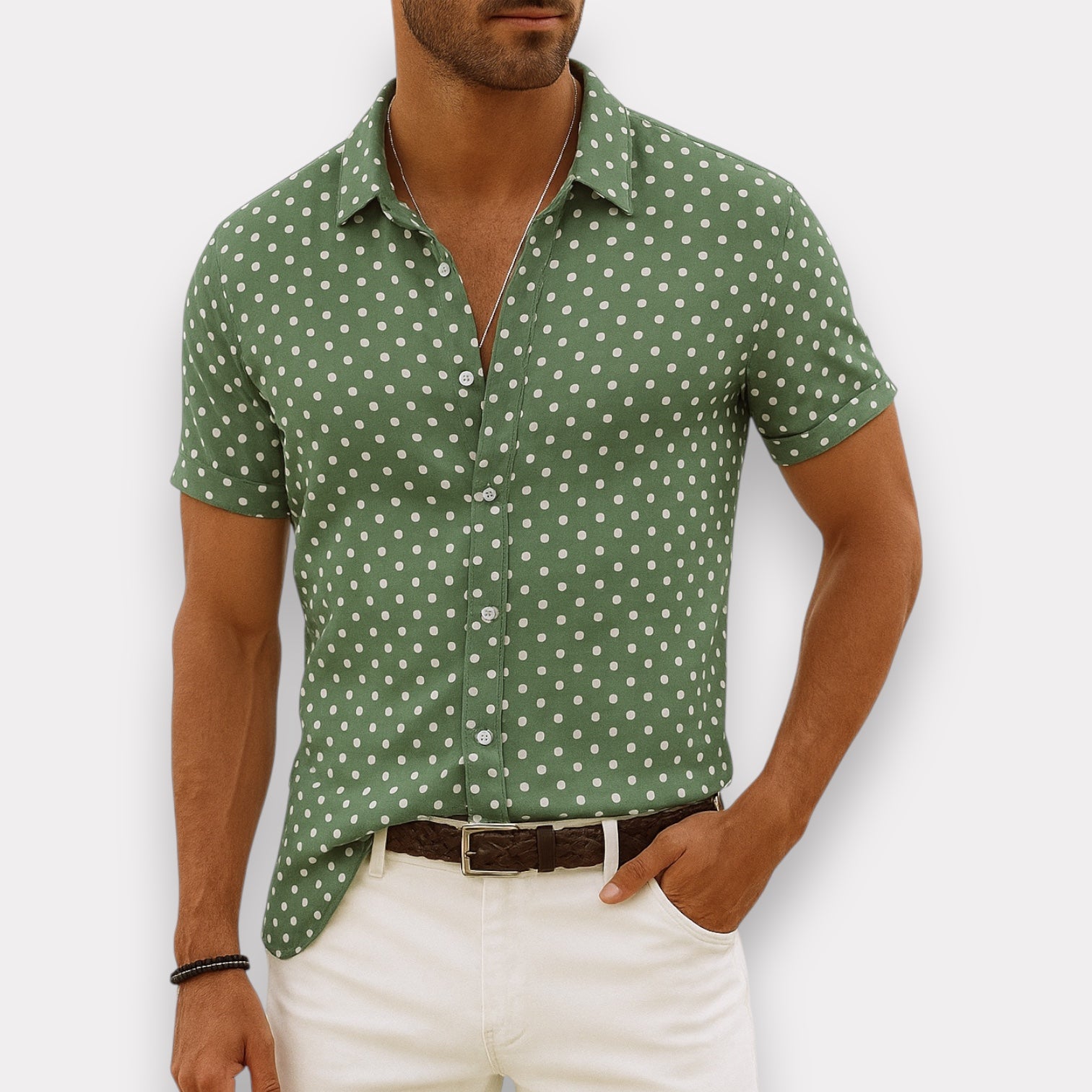 Downtown Dot Button Up-John Harden