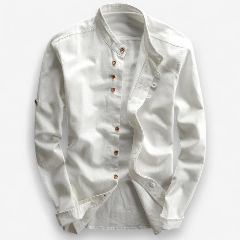 Camisa japonesa con cuello de banda de trabajo Takumi