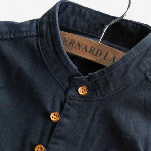 Camisa japonesa con cuello de banda de trabajo Takumi