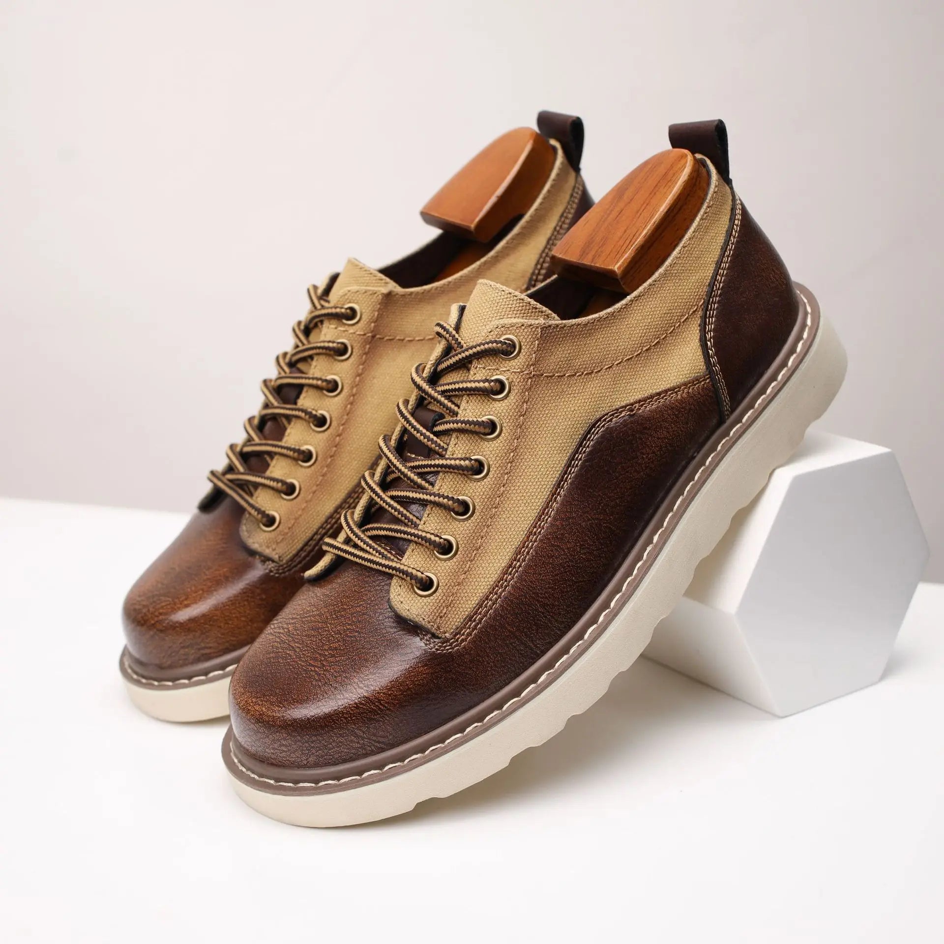 Alderfield Full Grain & Canvas Oxford